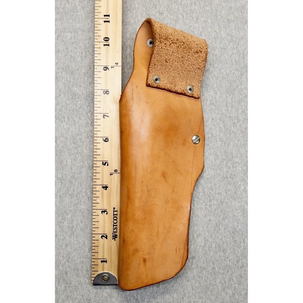 Vtg Brown Leather Holster With Silver‎ Heart 11